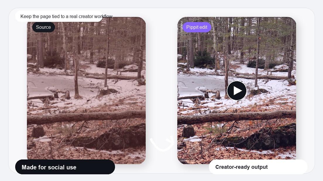 Imagem realista do Criador de Vídeos Cinemáticos em Câmera Lenta para manter a página conectada ao fluxo de trabalho real de um criador.