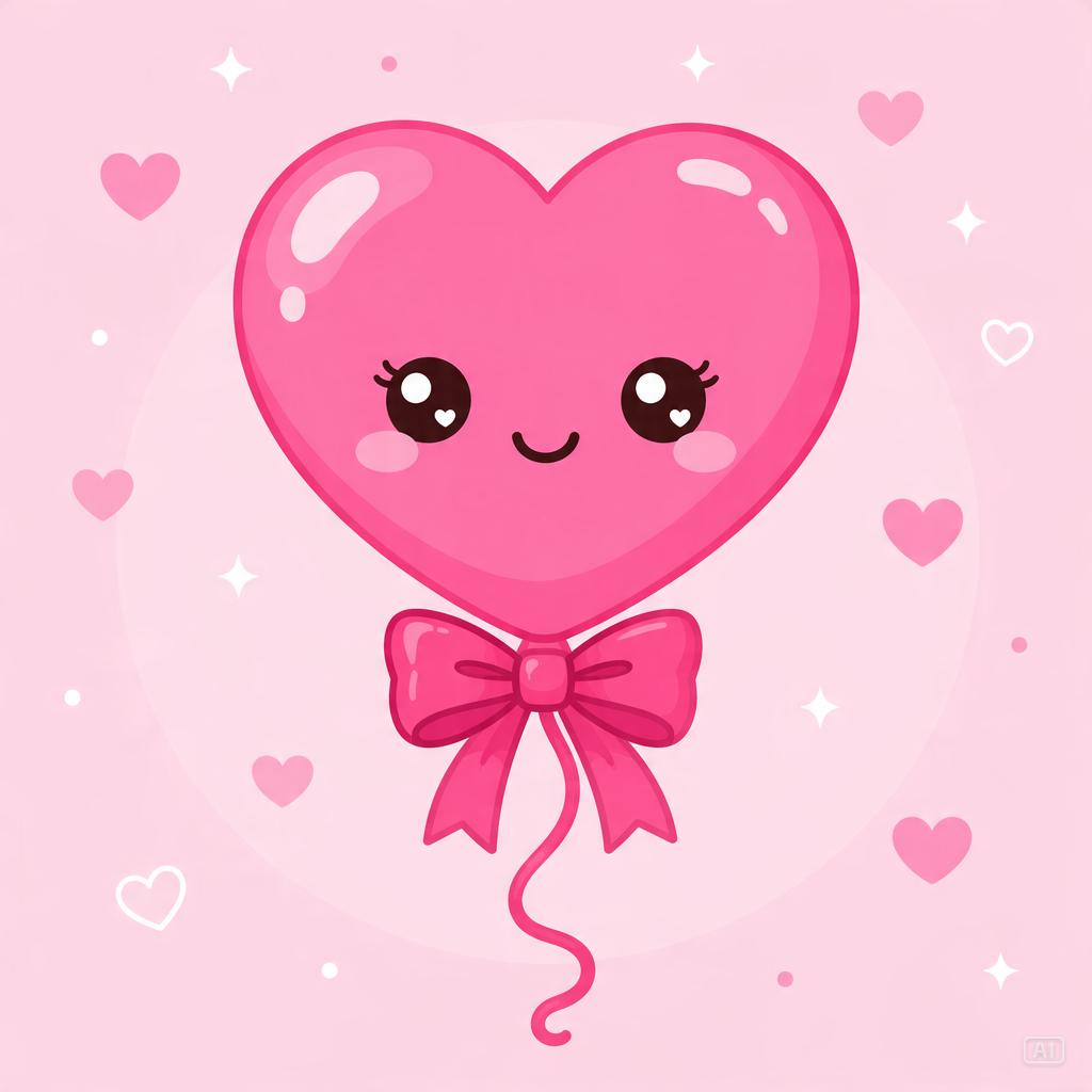 Heart balloon love you too image generated by Pippit