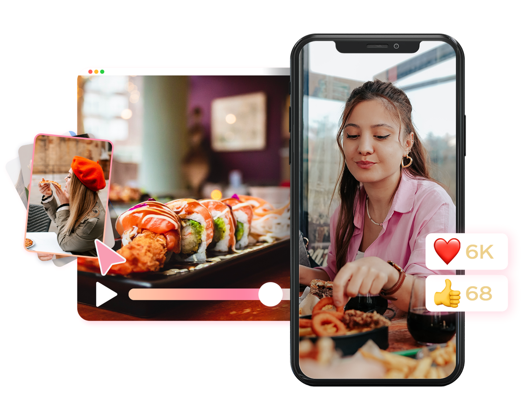 Gură-apă de alimente Ad Video Maker