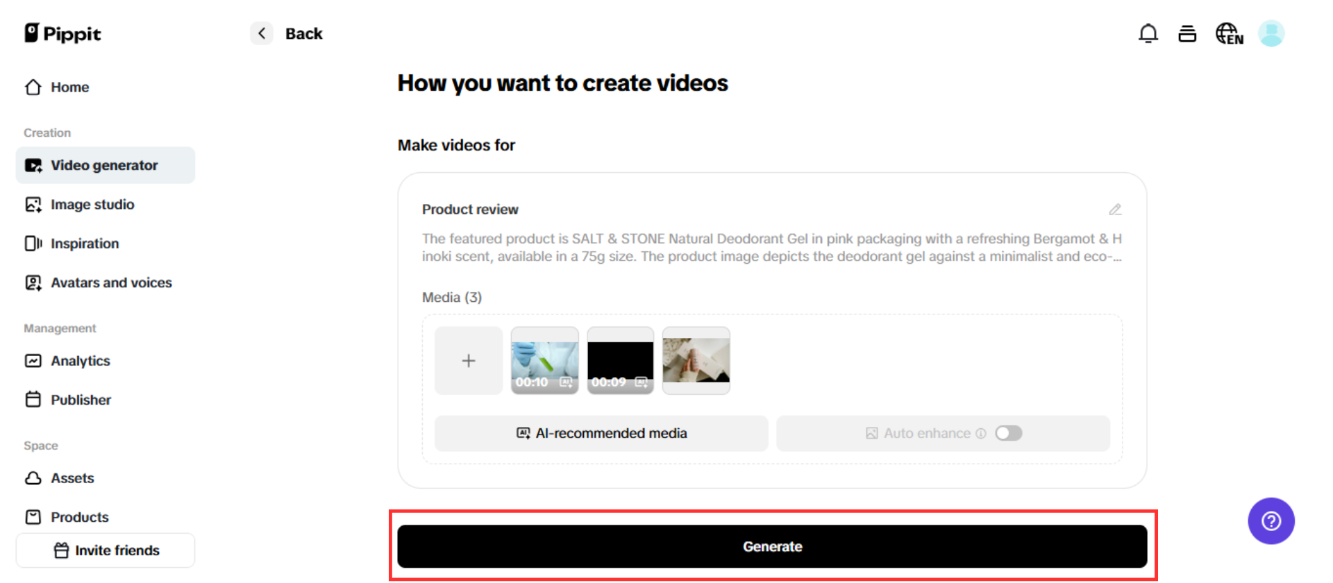 Genera tu video de reseña