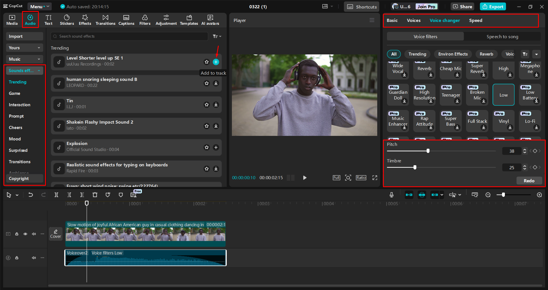 Montage d'une vidéo musicale dans l' CapCut éditeur vidéo de bureau