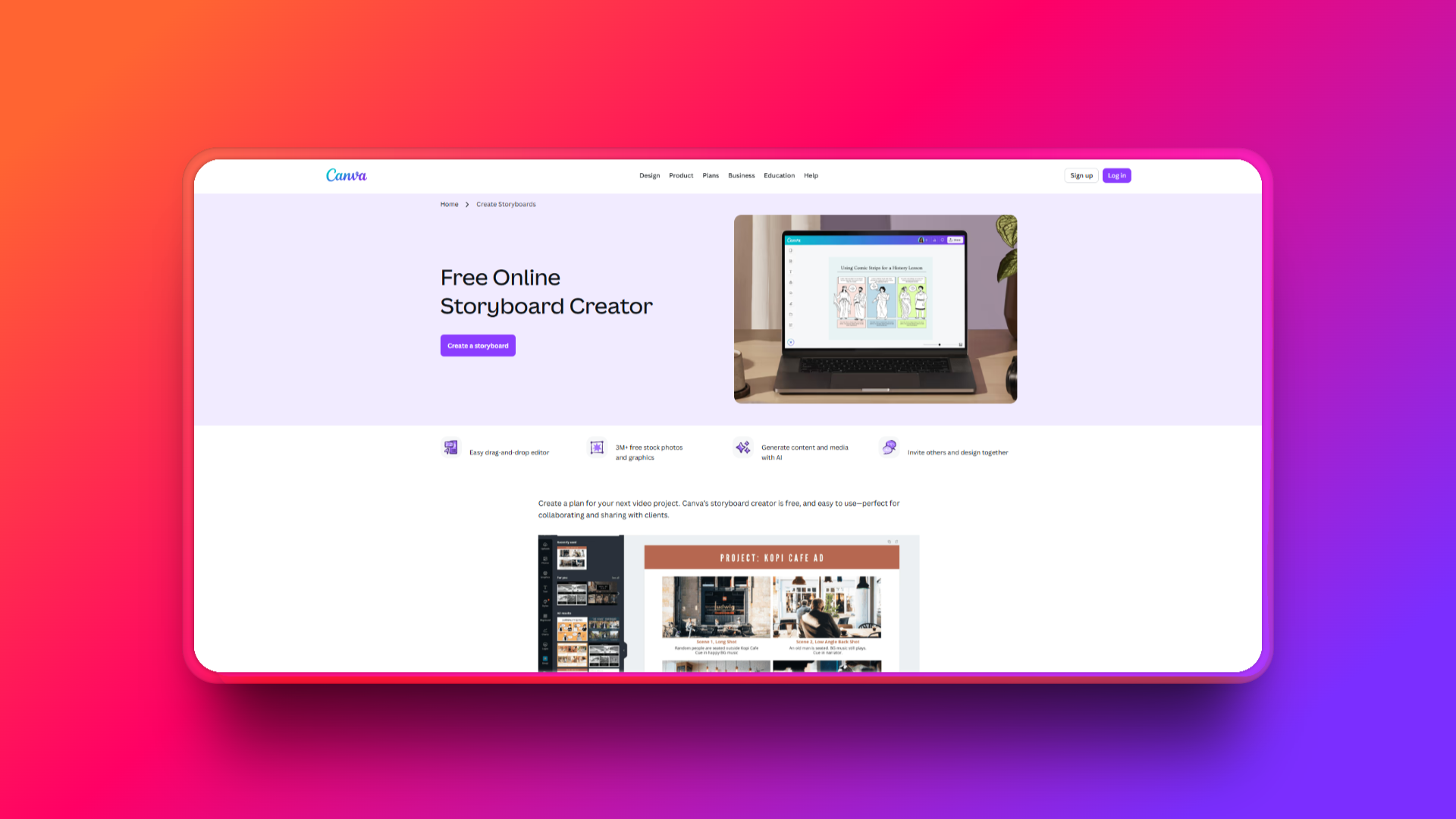 Kreator storyboardów Canva