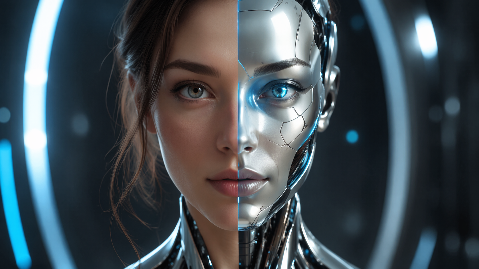 Dreamina robot faccia filtro prompt esempio 2: Amichevole Android Avatar