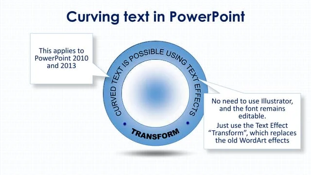 Curved font for educational and informational materials