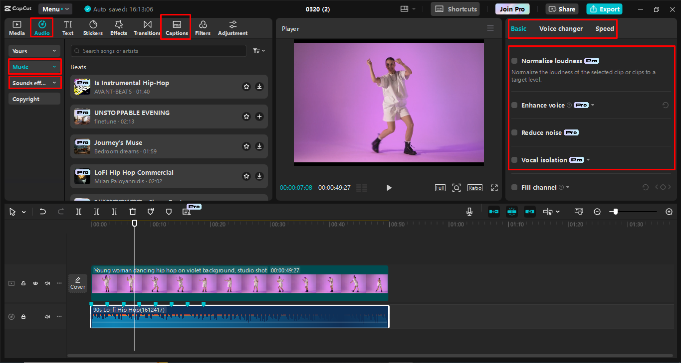 Ajout et personnalisation de pistes musicales dans l' CapCut éditeur vidéo de bureau