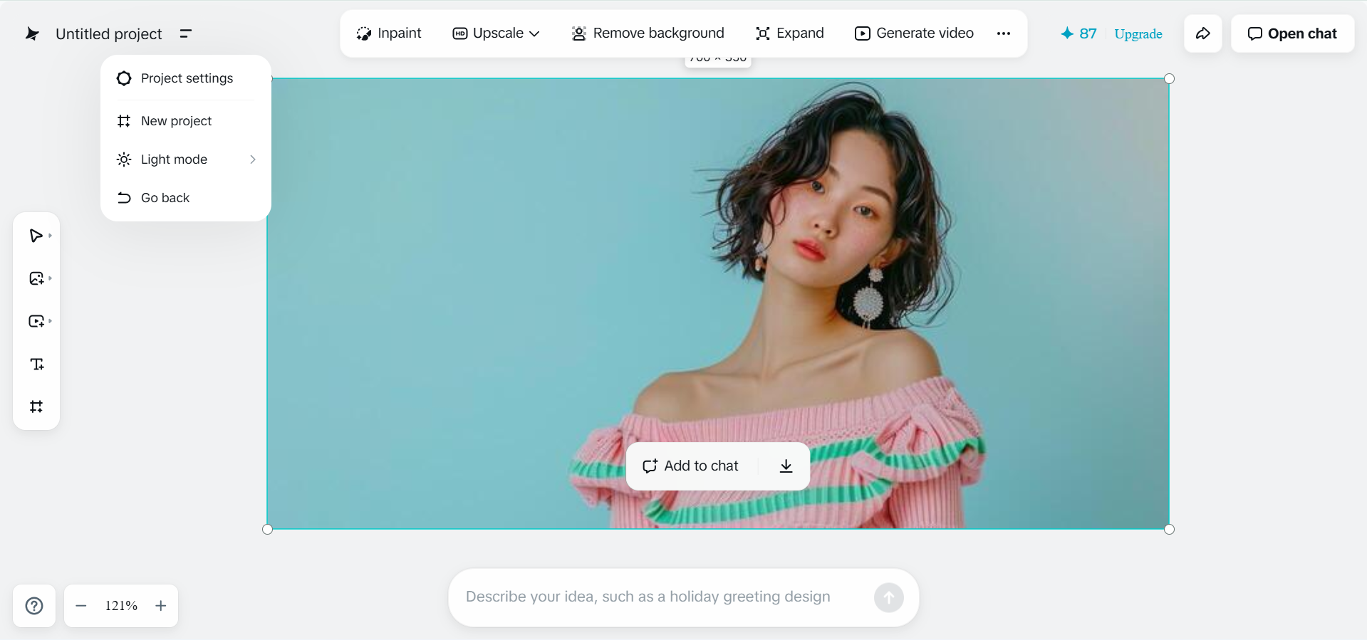 Dreamina penambah foto dalam talian