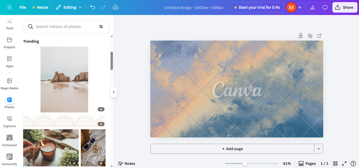 Canva- yang terbaik percuma AI kertas dinding penjana