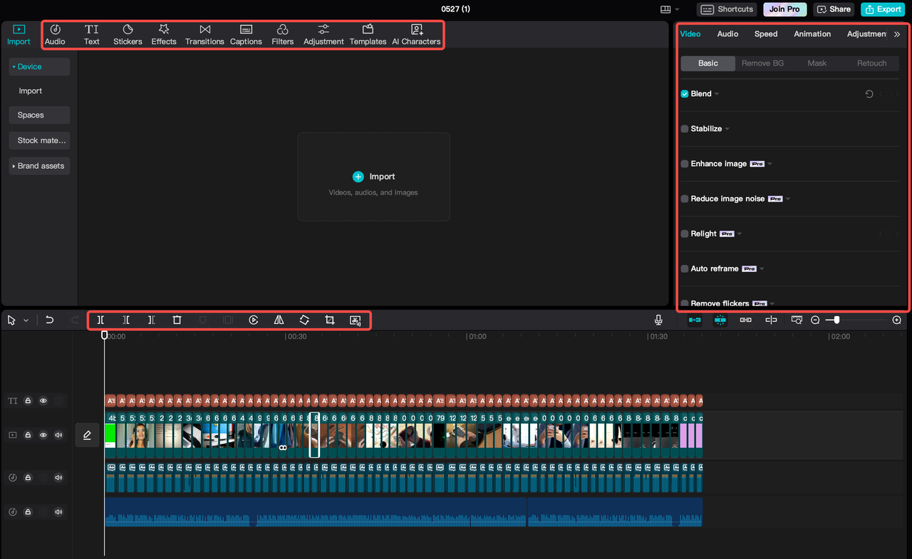 Edit your generated video with CapCut desktop editor's features