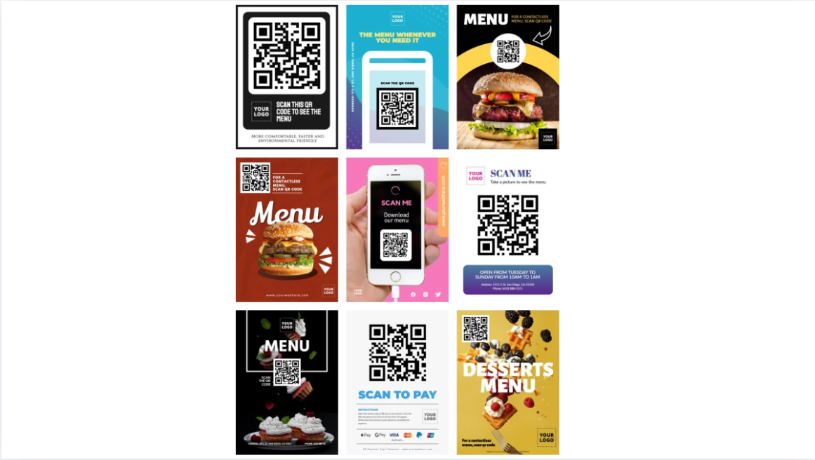 Códigos QR interactivos en un póster