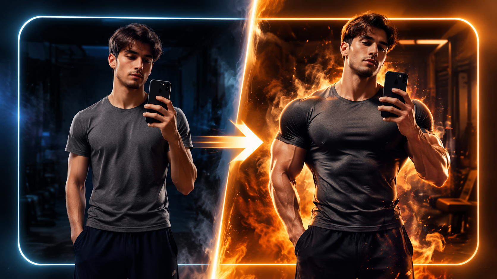 Aviso de filtro de esteroides Dreamina AI ejemplo 6: Filtro de fitness social