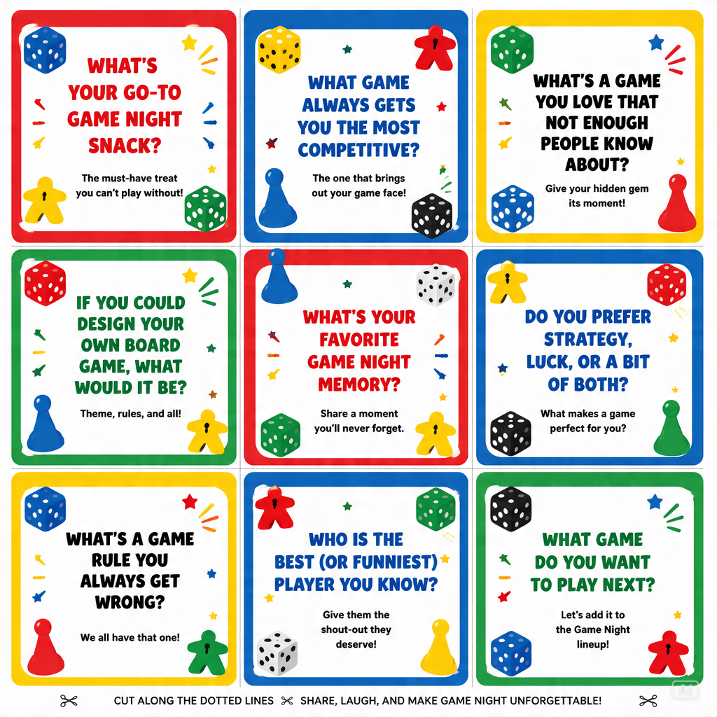 Game night conversation card design generated by Pippit