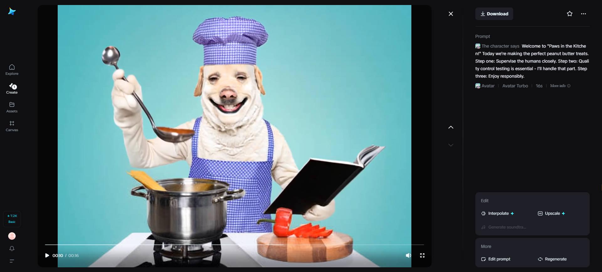 Presentatore di uno show di cucina per animali domestici
