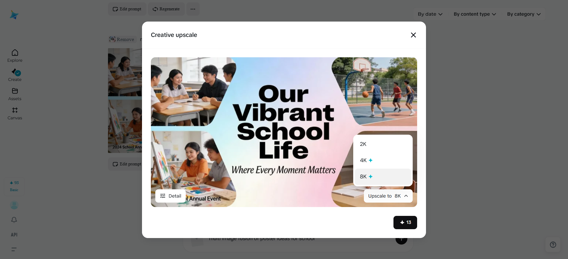 Enhance school project poster by Creative upscale on Dreamina