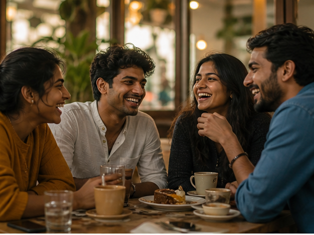 ChatGPT Natpu Prompts prompt example 2 - Cafe friendship moment