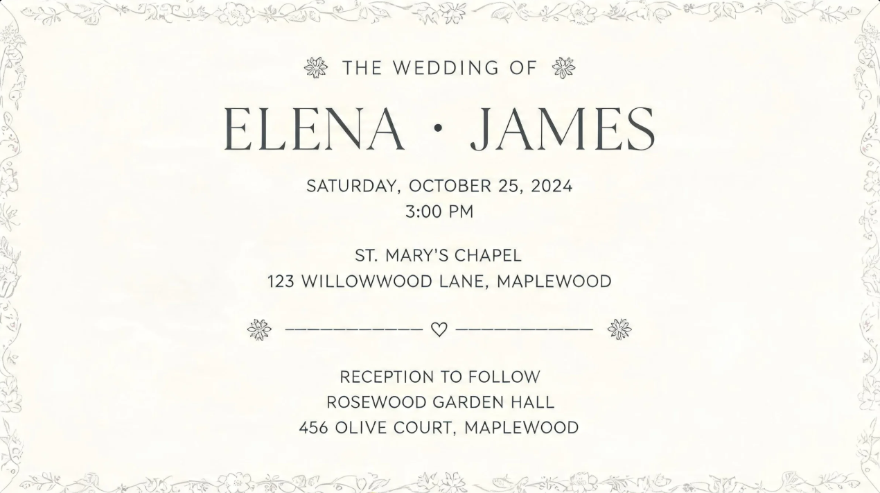 Minimal traditional wedding invitation cards visual