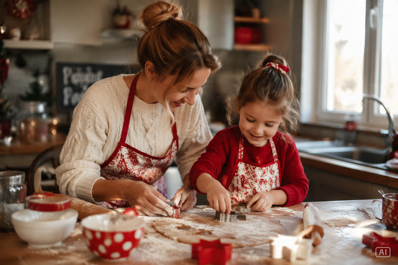 Baking Christmas cookies image generated by Pippit
