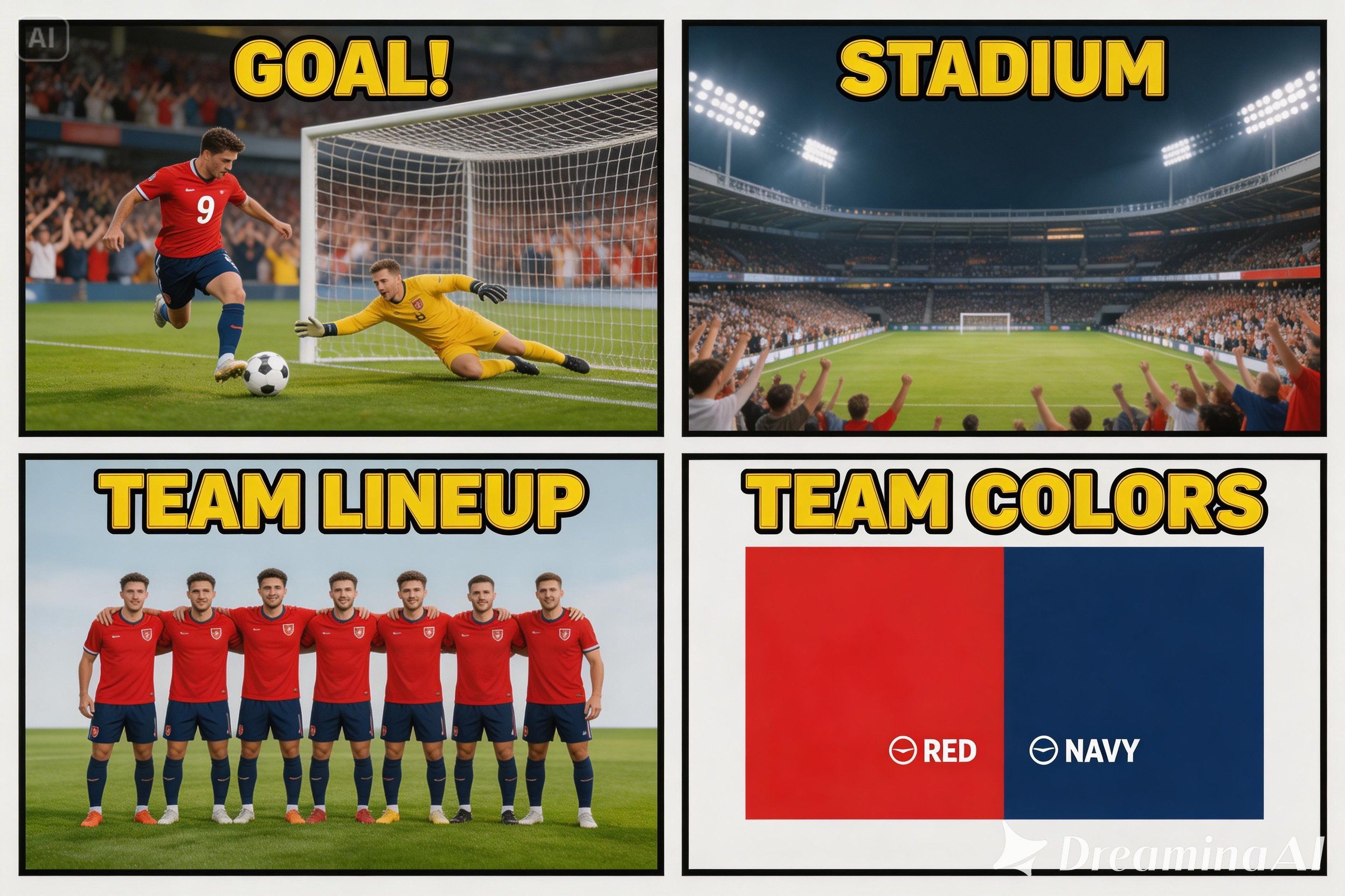 Collage di foto di calcio