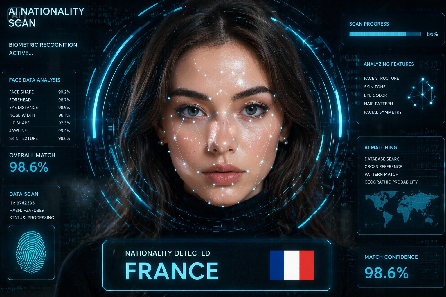 Richiesta di filtro Paese faccia AI