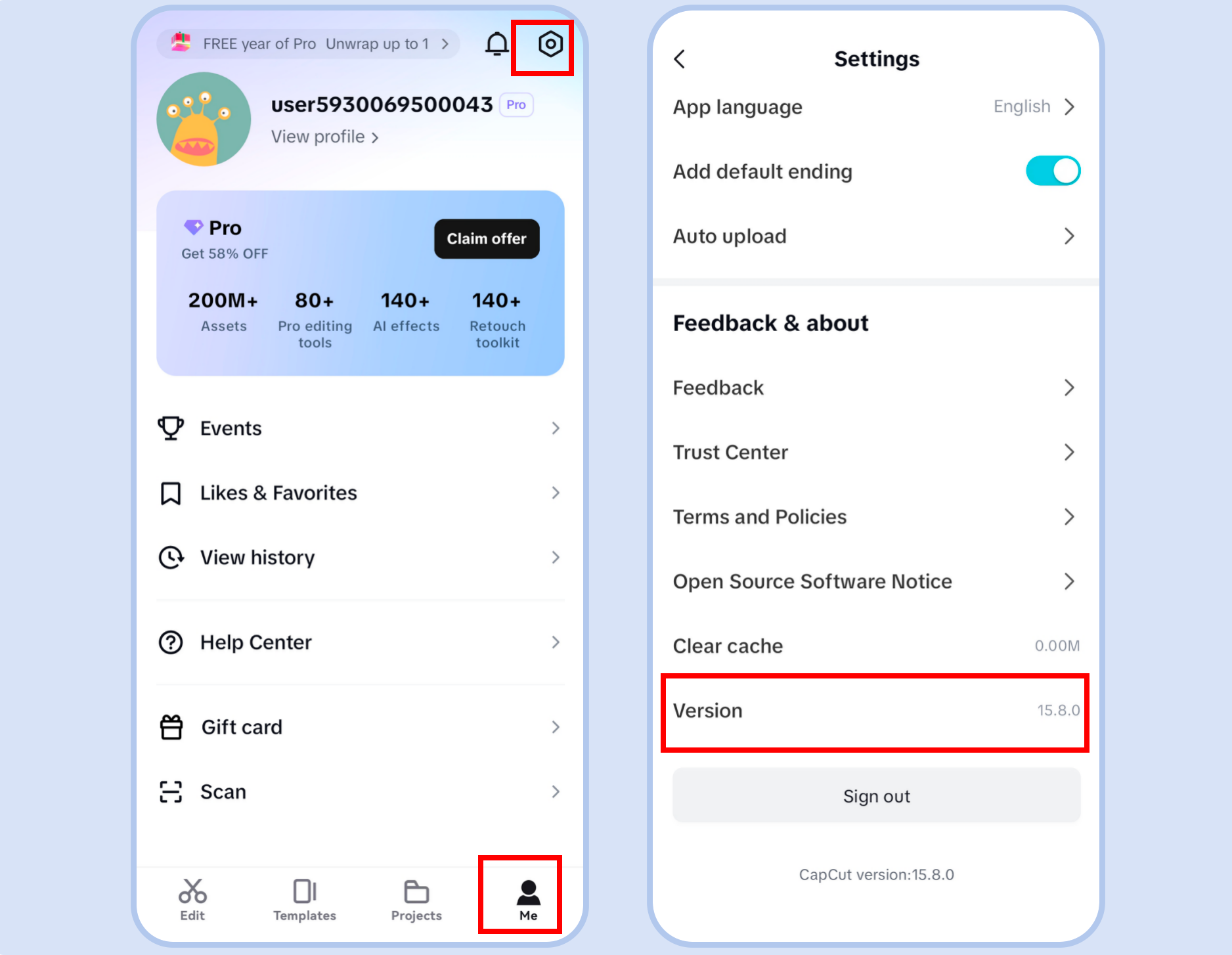 Check your CapCut mobile app's version