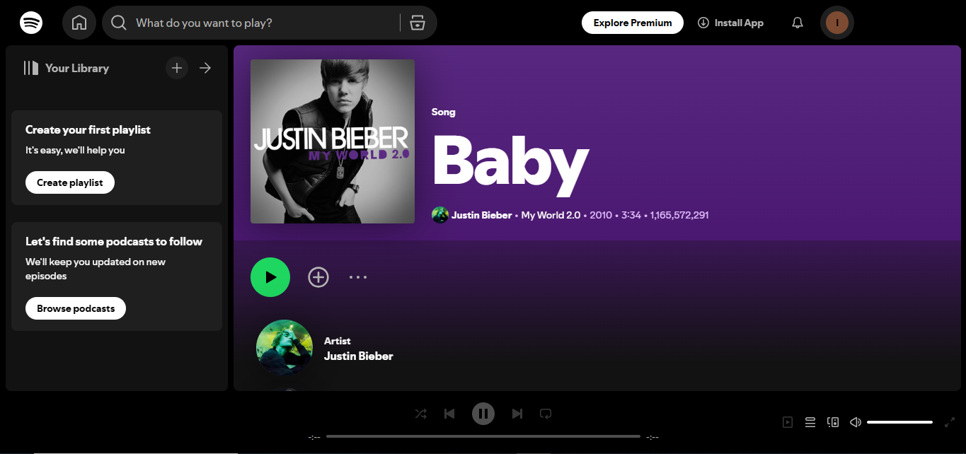 Justin Bieber - L'un des artistes les plus suivis sur Spotify