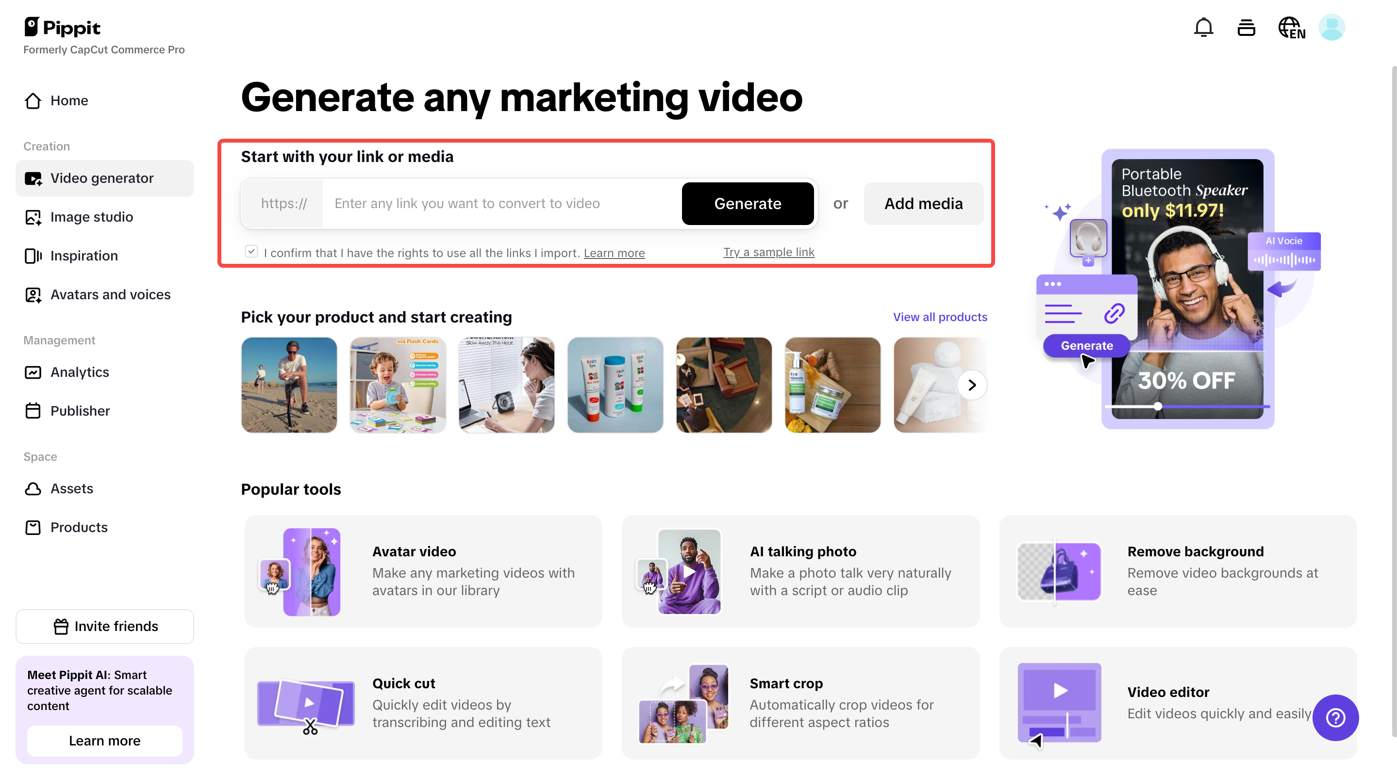 One-click video generation
