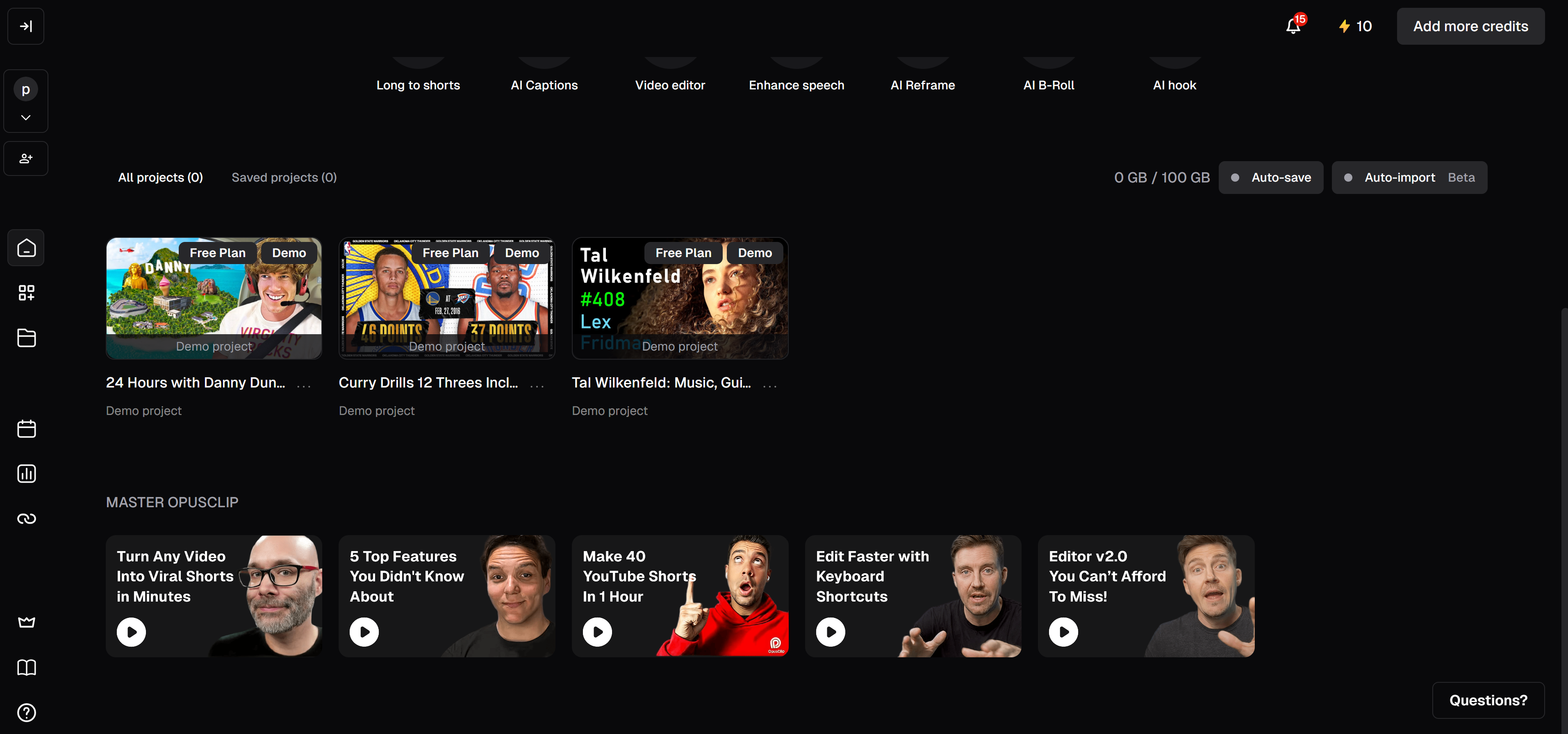OpusClip homepage