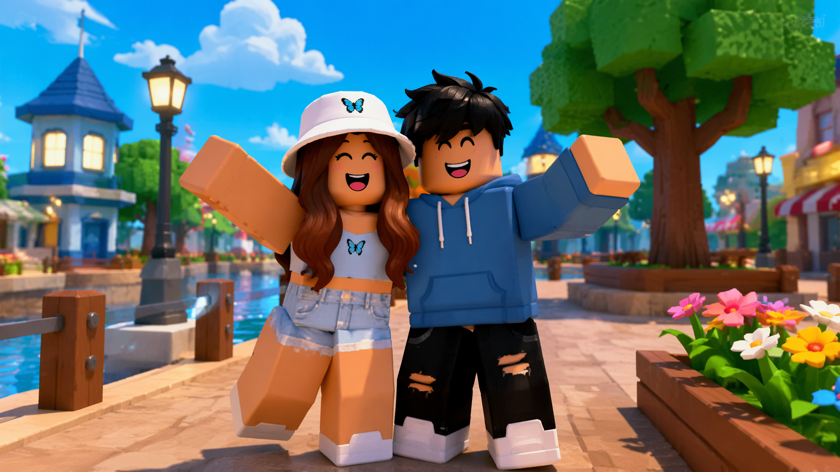 Ví dụ nhắc nhở bộ lọc Dreamina roblox 6: Bộ đôi hình đại diện những người bạn tốt nhất
