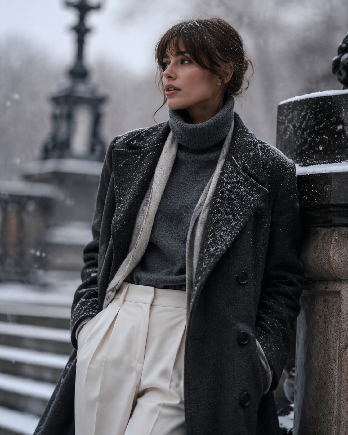 Dreamina winter outfit try on prompt example 6: Winter Lookbook Image