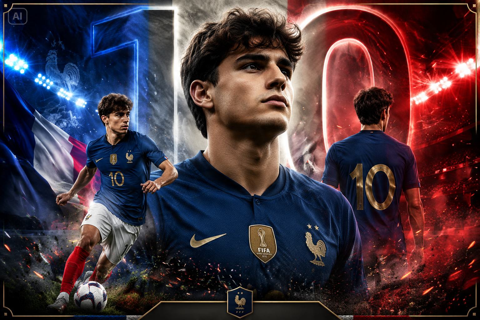 Luxus Frankreich Fußball Handelskarte Poster
