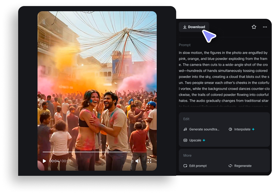 Vorschau und Download Ihres Holi-Videos