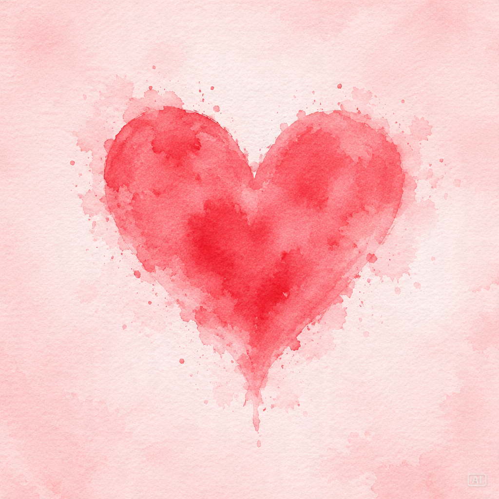 Watercolor heart splash image generated by Pippit