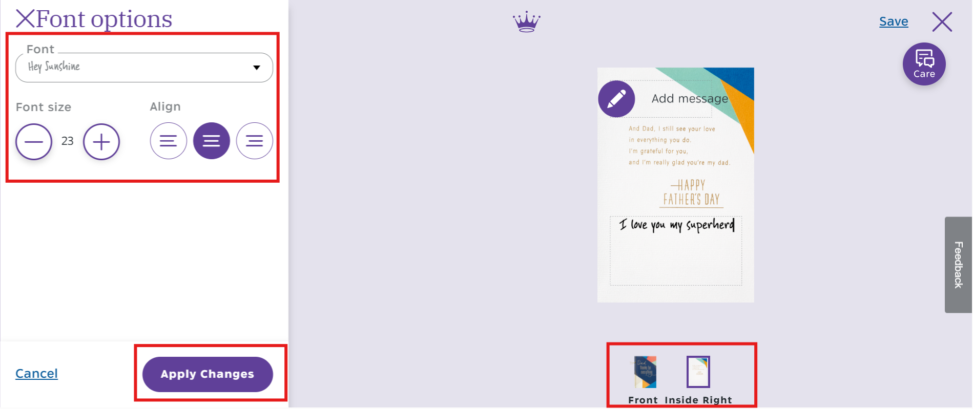 ปรับแต่งบัตร
