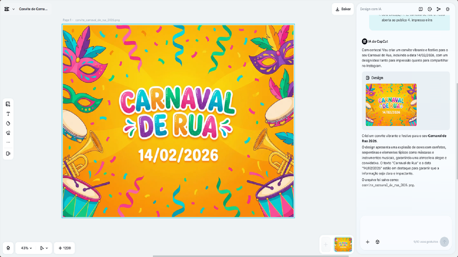Customize com elementos divertidos no CapCut.
