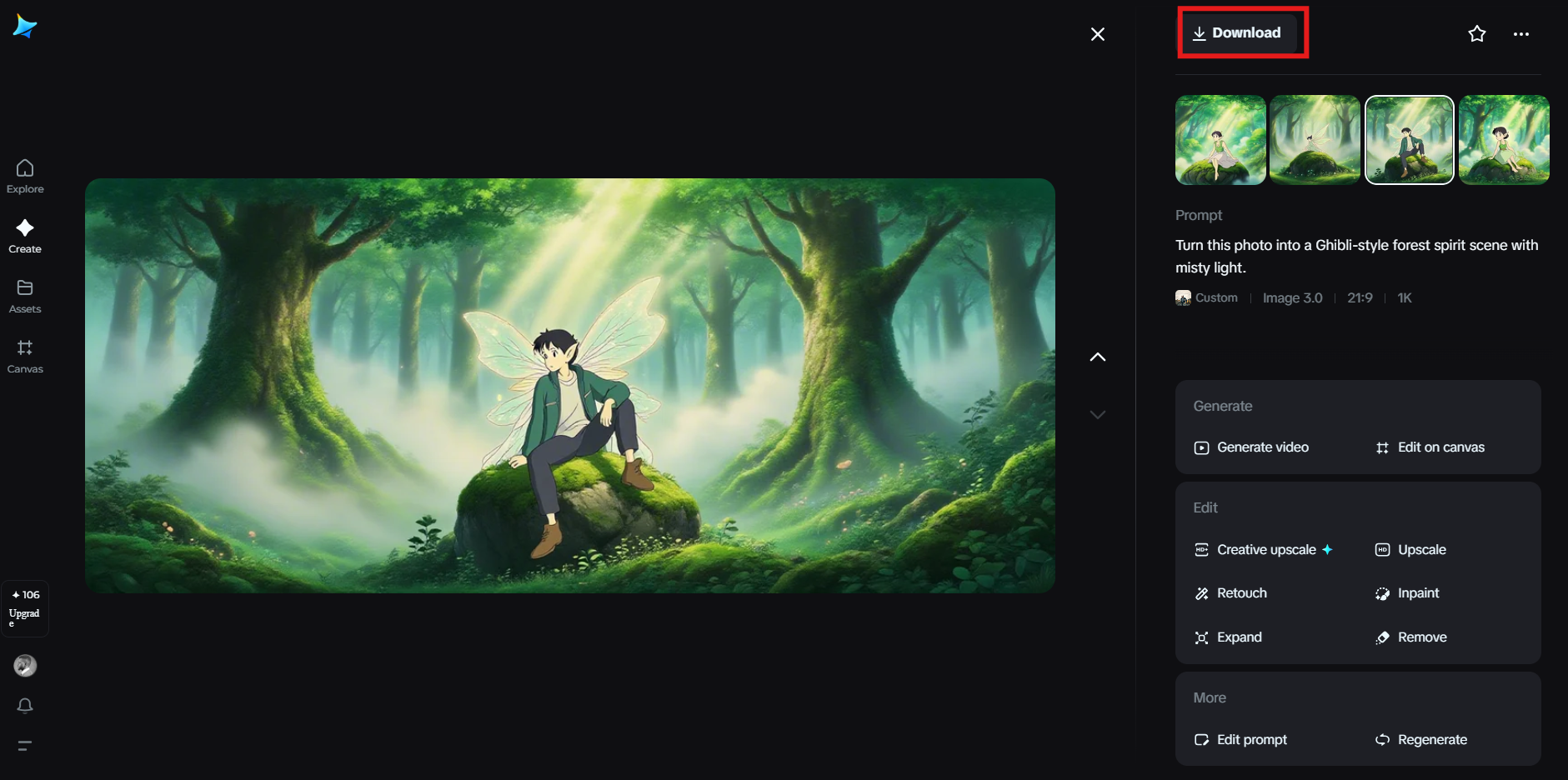 AI kunststudio Ghibli