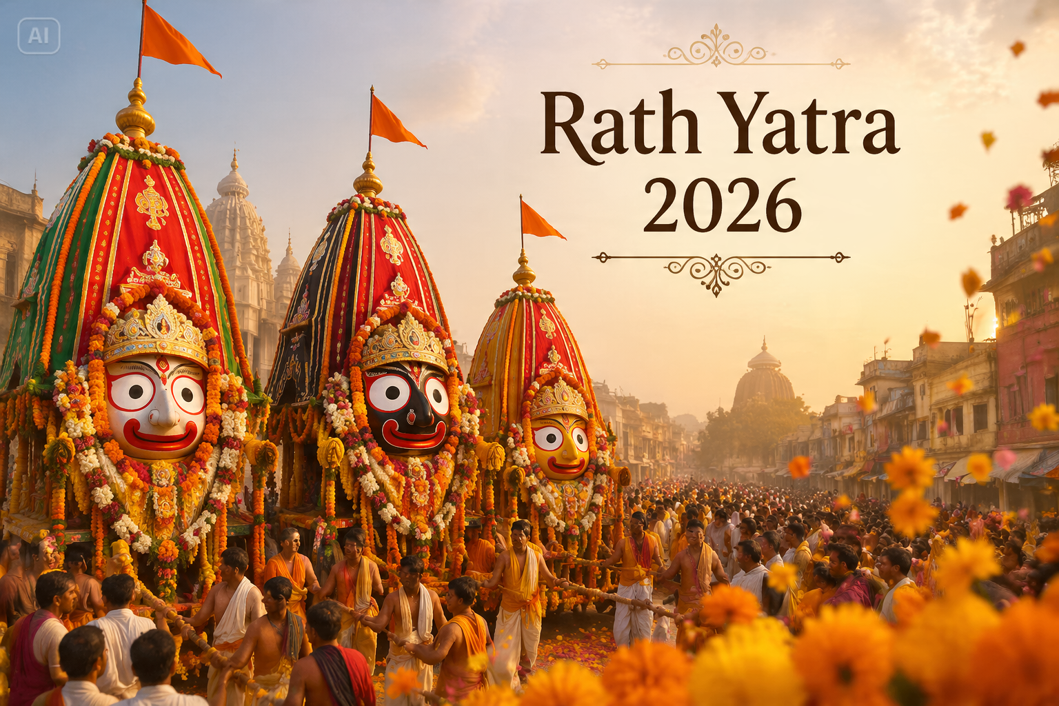 Rath Yatra AI Photo Prompt mobile background image
