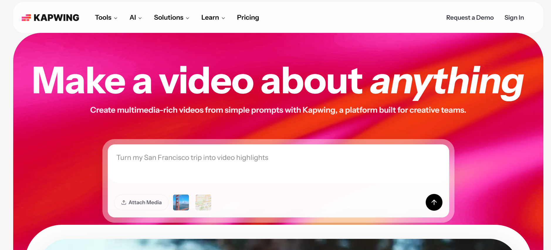 Kapwing homepage