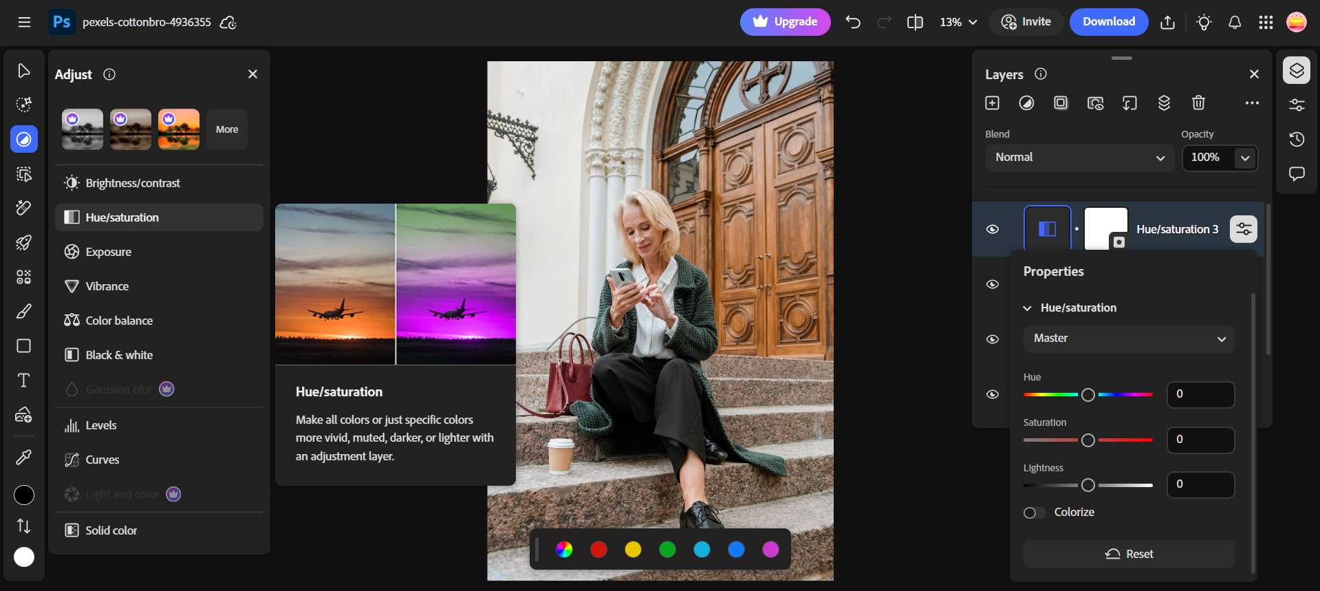 Interfaccia di Adobe Photoshop
