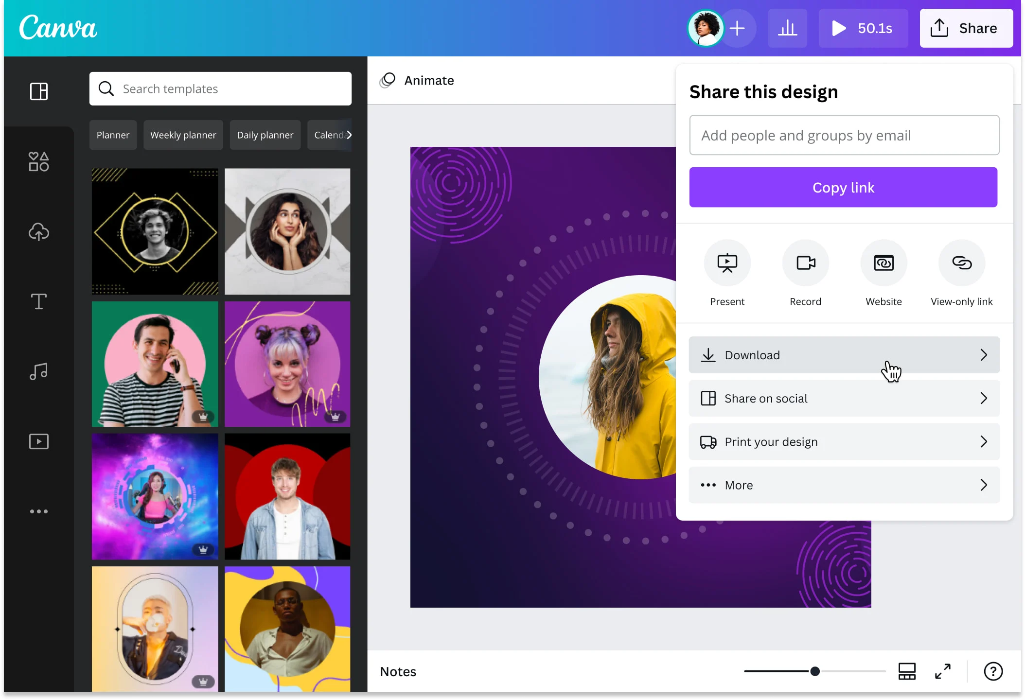 Créateur de photos de profil Canva