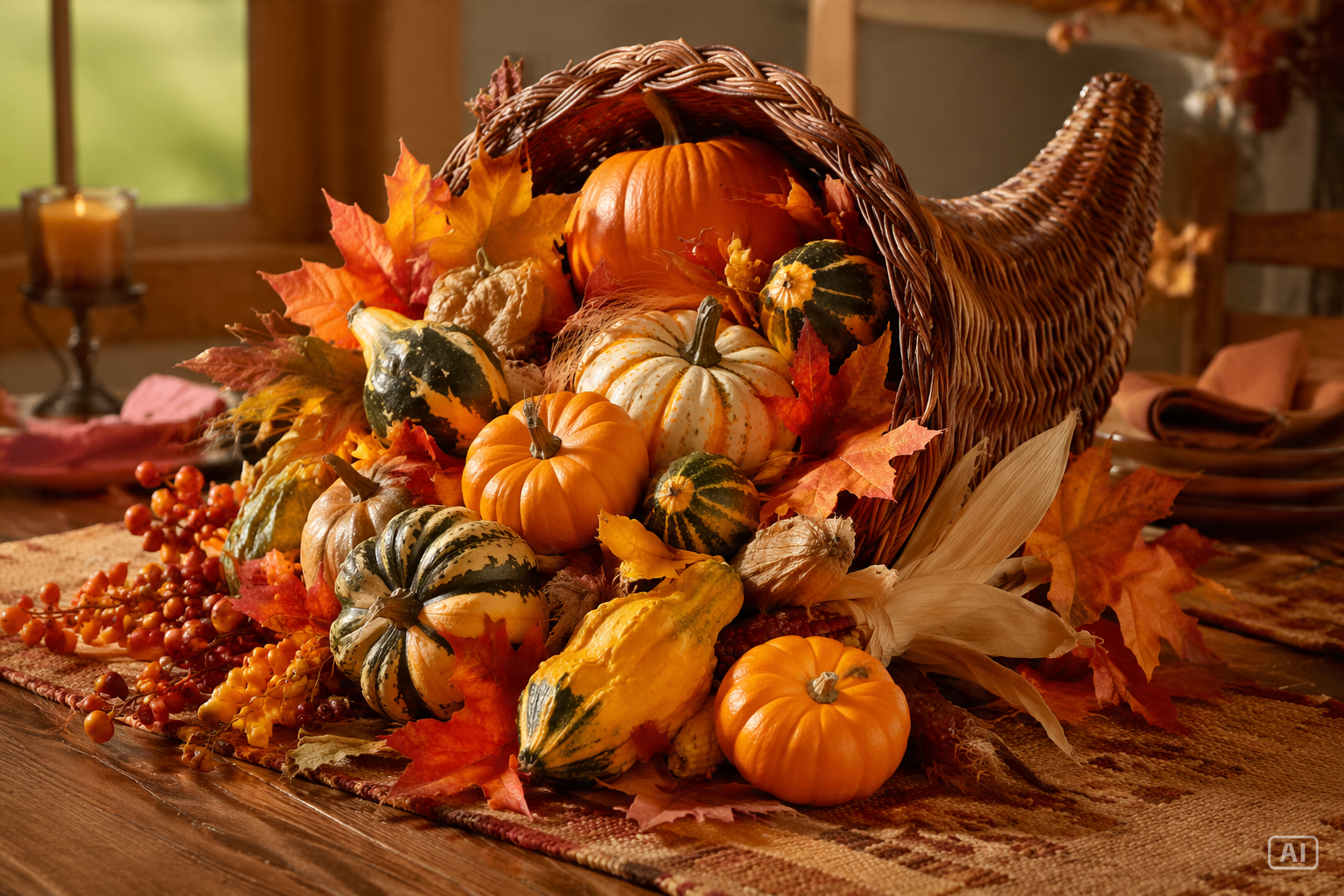 Fall harvest centerpiece image generated by Pippit