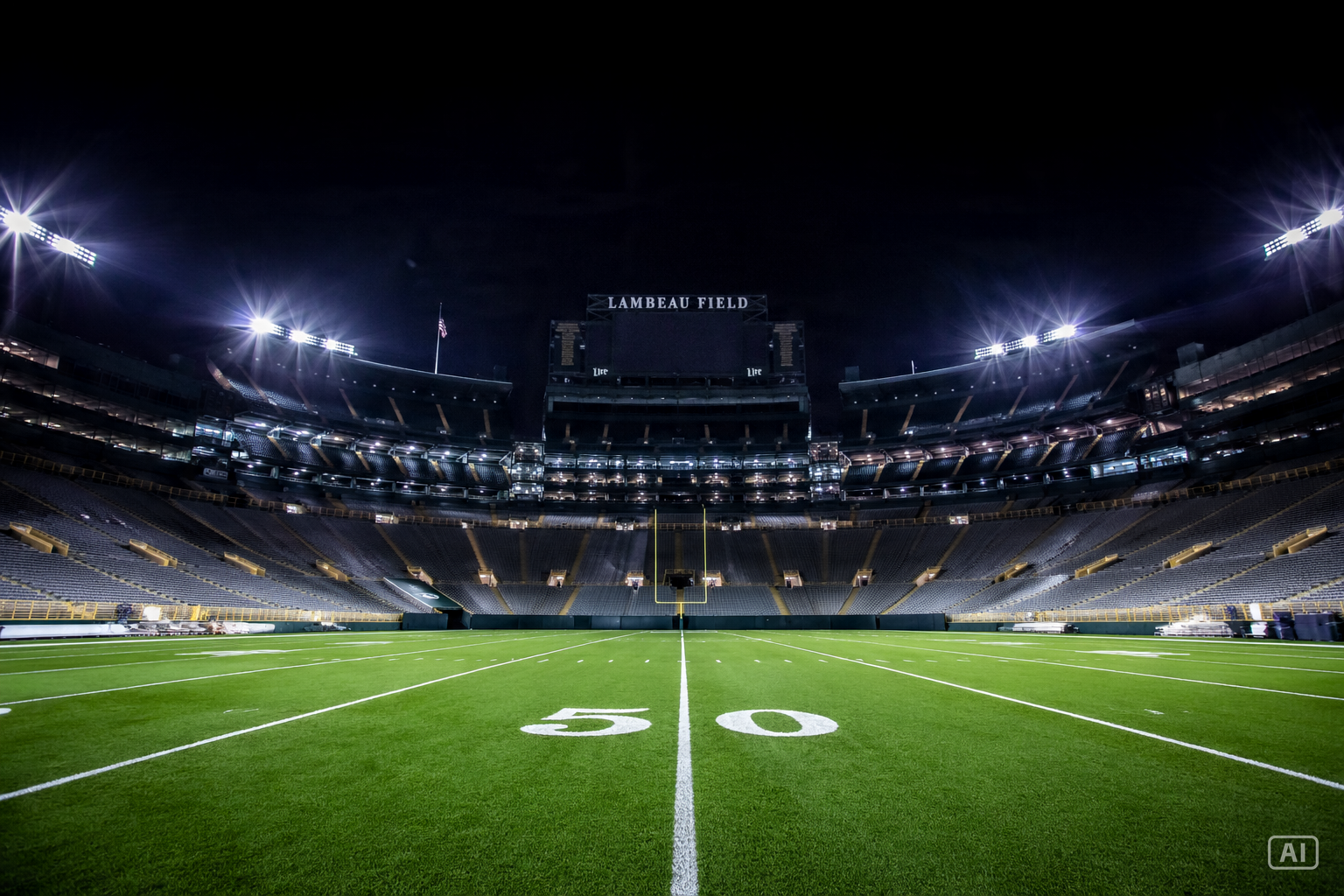 Floodlit stadium wallpaper generated by Pippit