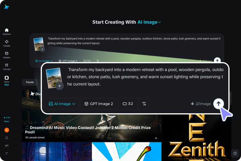 Step 1: Upload a photo or write a prompt