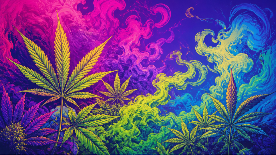 Cannabis Psykedelisk Affisch AI Effekt hjälte bild