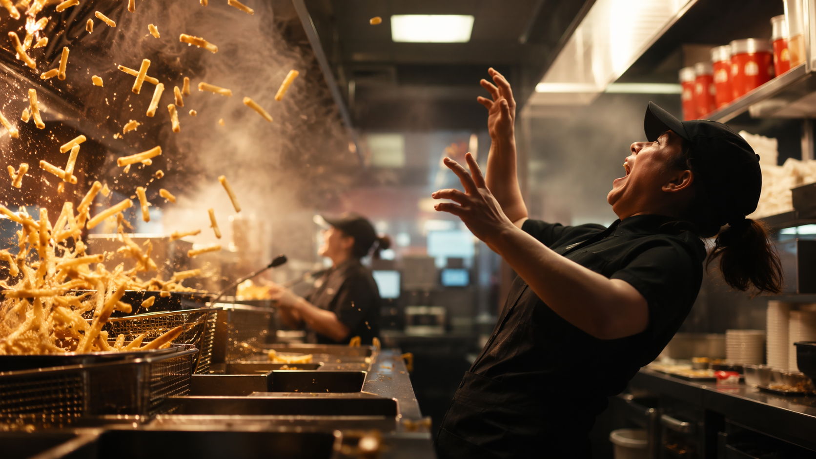 Contoh gesaan Penjana Drama Makanan Segera Dreamina AI 2: Adegan Dekat Burger
