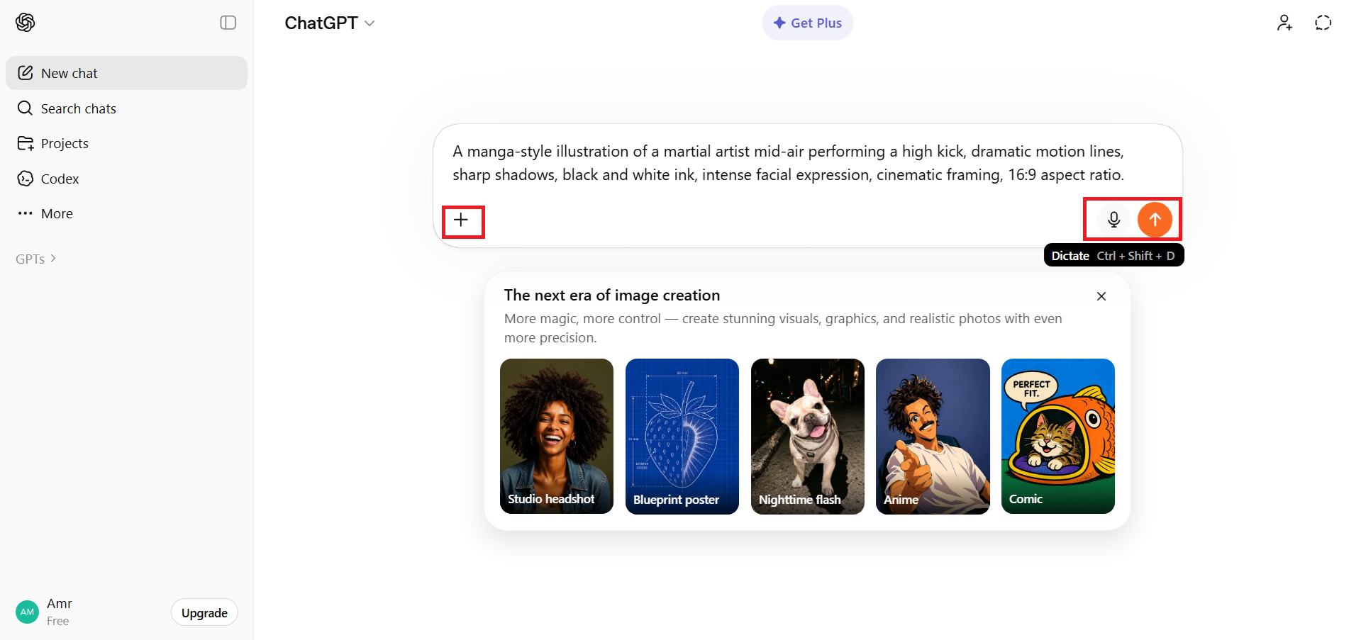 Generate using text, voice, or reference images