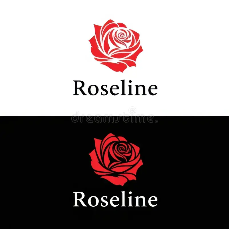 Desain logo mawar elegan yang melambangkan keindahan dan cinta