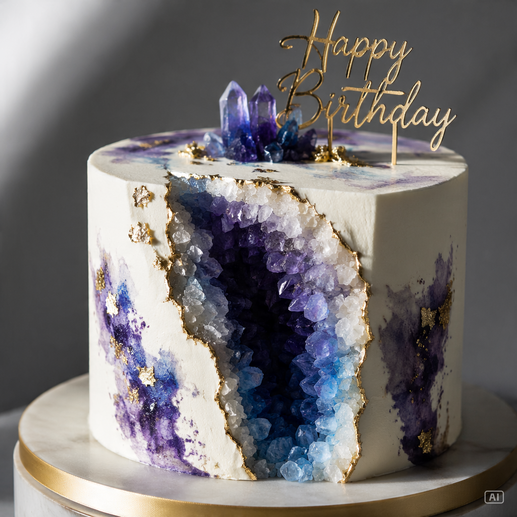 Geode style birthday cake generated by Pippit