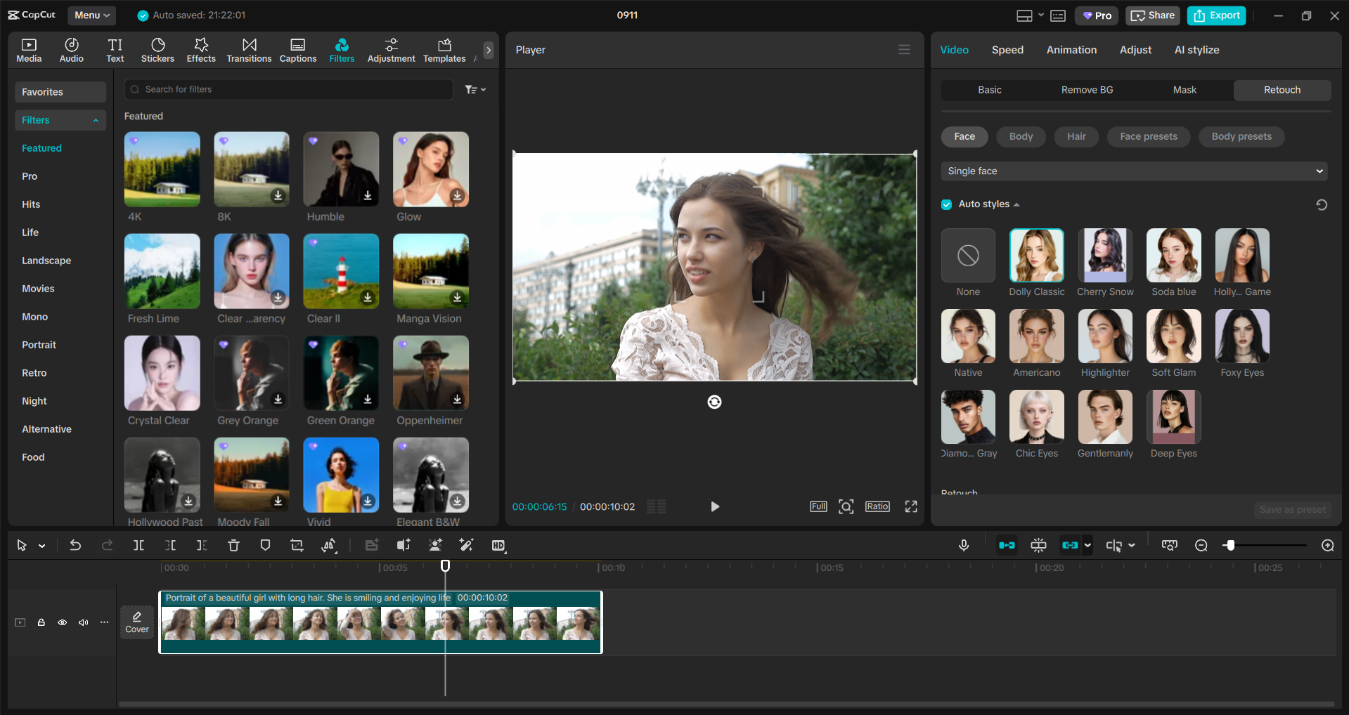 Schnittstelle des CapCut Desktop-Video-Editors - ein weiteres Werkzeug zur Bearbeitung von Videoinhalten