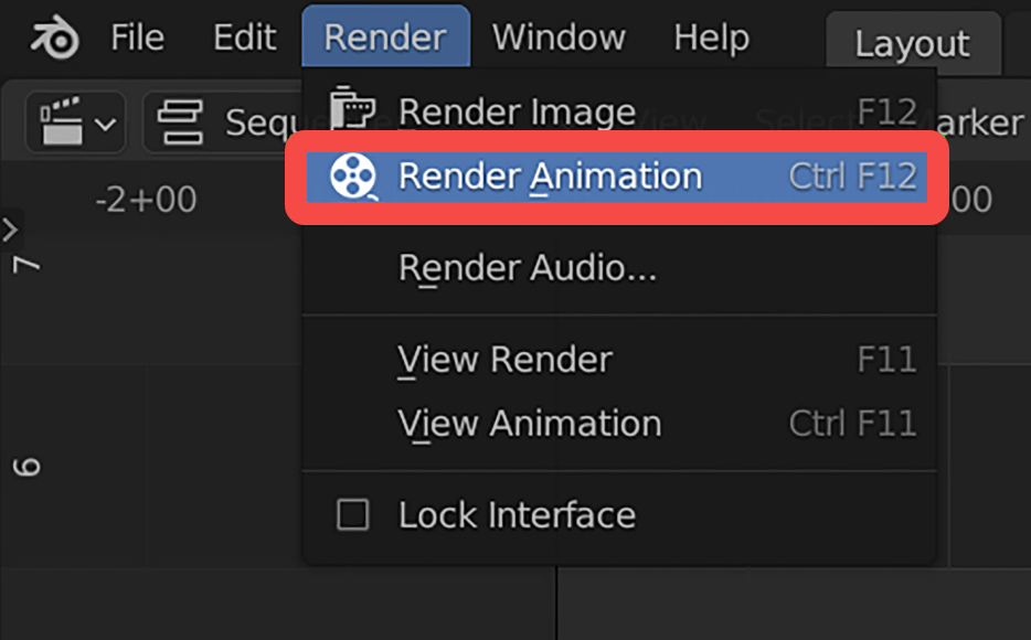 Rendering del video nell'editor video Blender