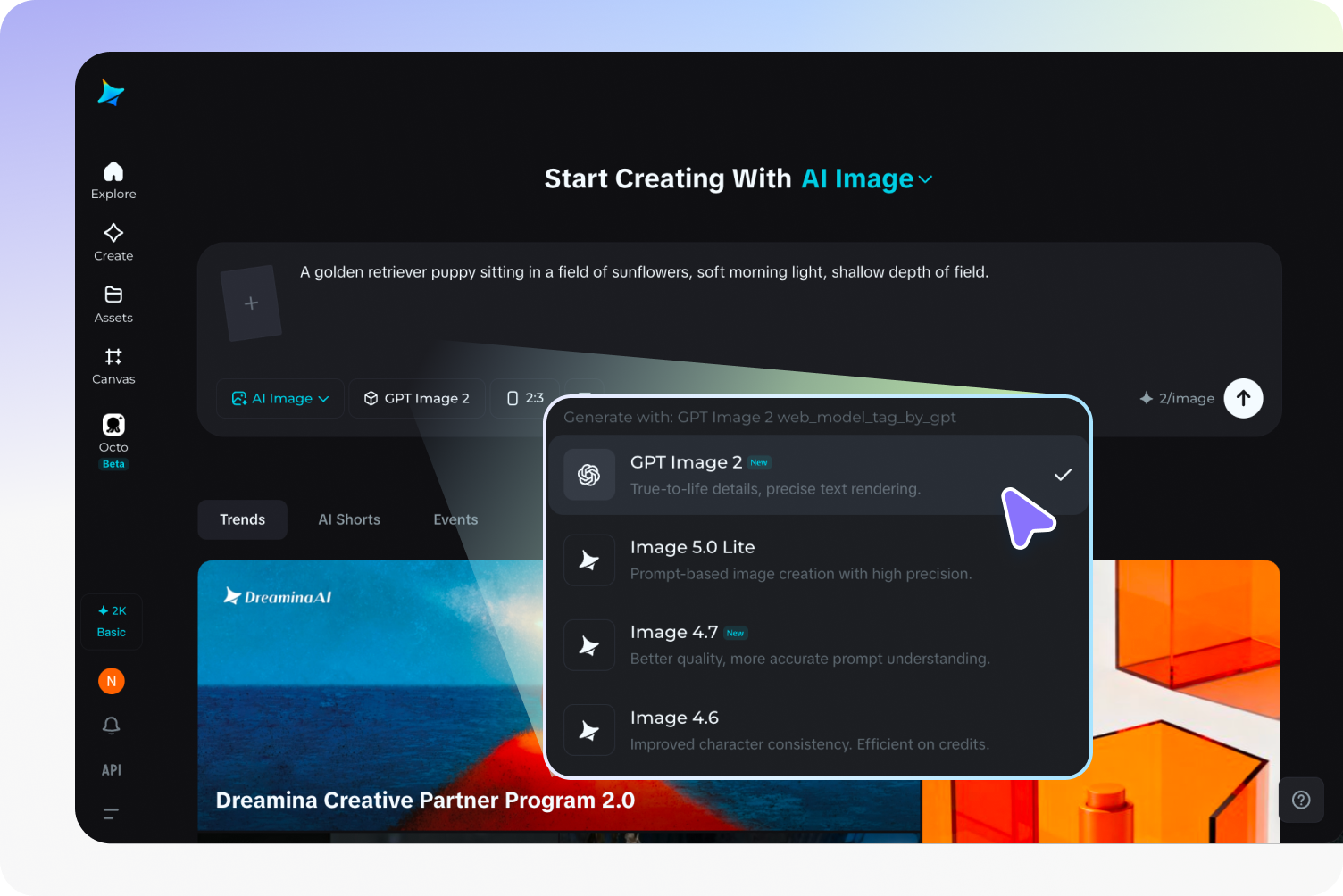 Adjust settings and generate