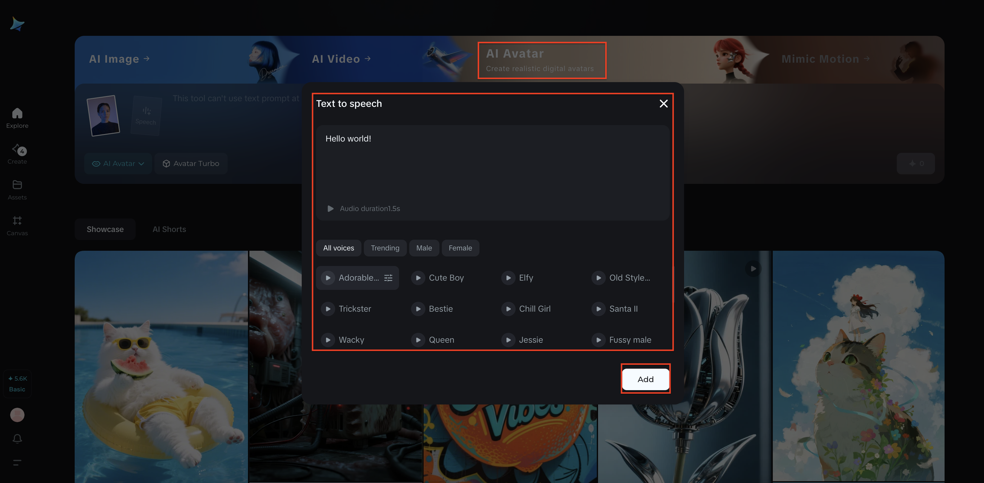 Upload image and speech